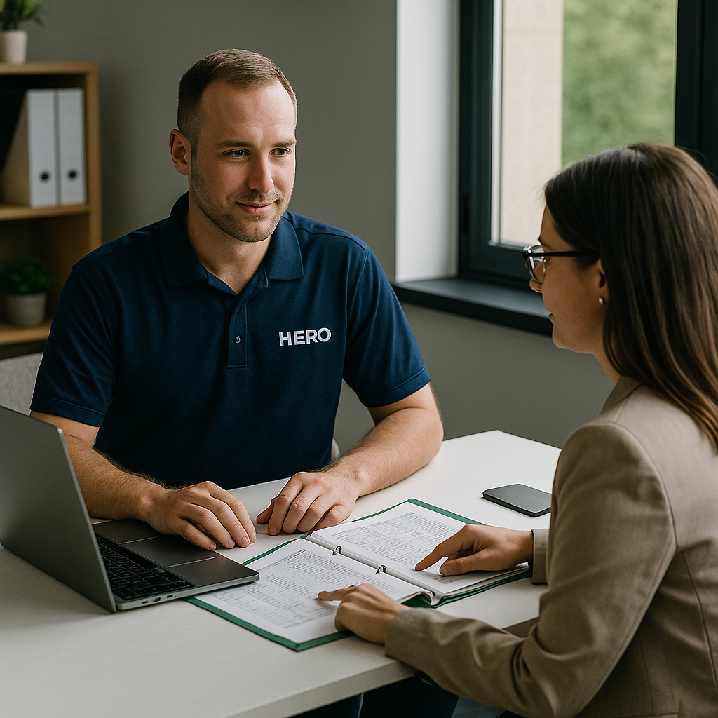 Why Accounting Firms Choose HERO IT Support HERO engineer consulting with a CPA firm partner about cybersecurity and IT strategy.