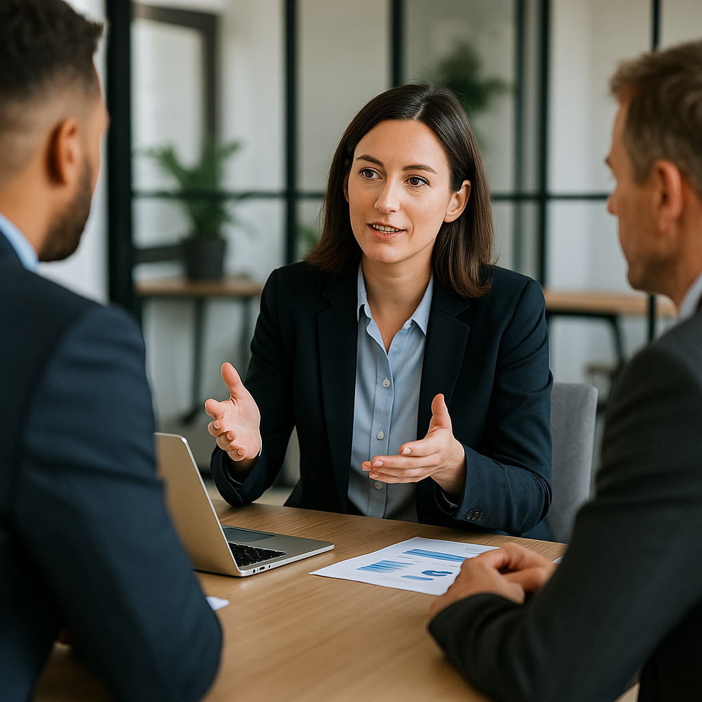HERO vCIO Services – Maximizing IT ROI Female HERO vCIO consultant leading a strategic IT ROI planning meeting