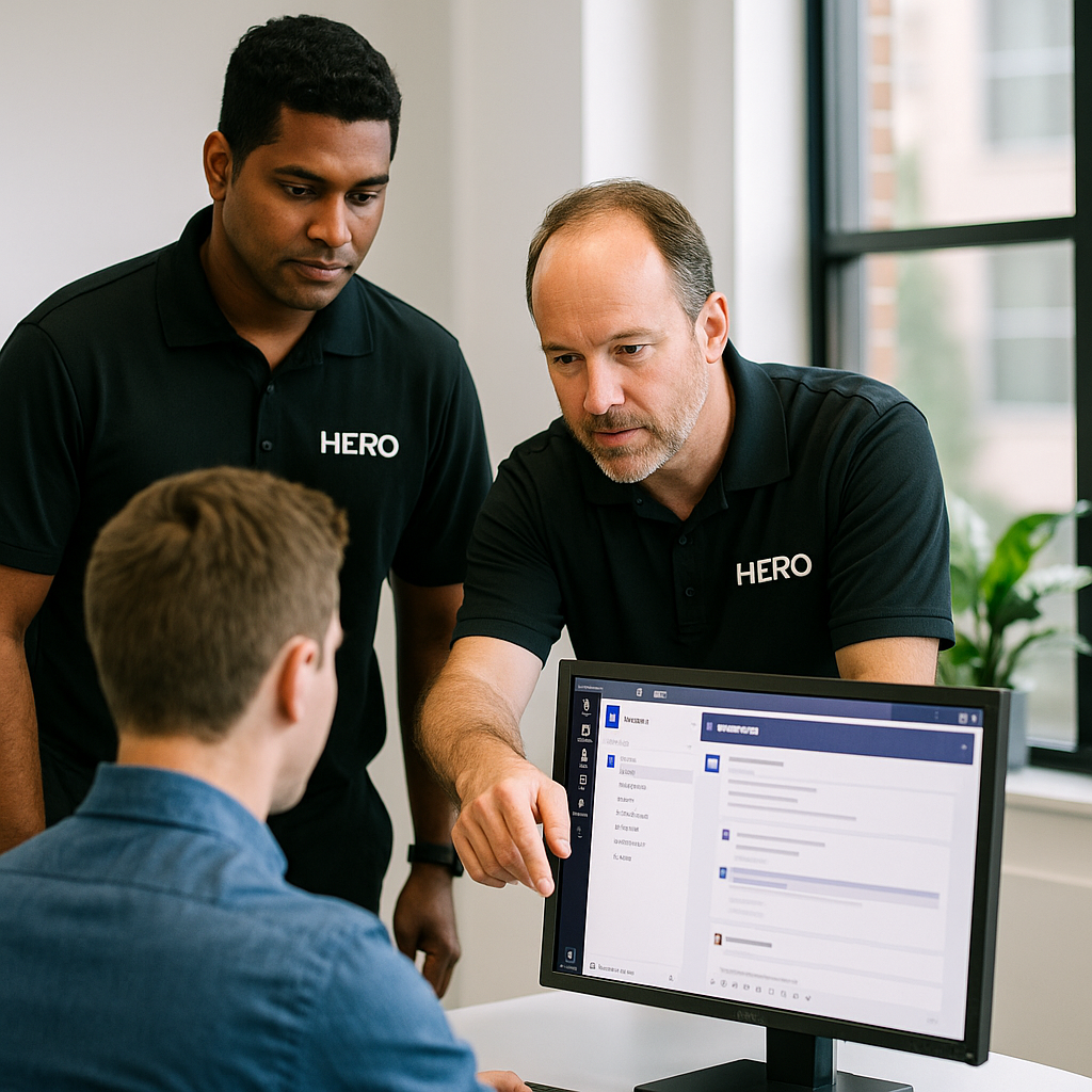 Microsoft Teams Integration and Optimization – HERO Managed Services HERO engineers optimizing Microsoft Teams integration for a Tampa business