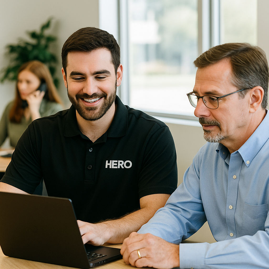 Tampa IT Support by HERO Managed Services HERO engineers providing IT support for a Tampa business